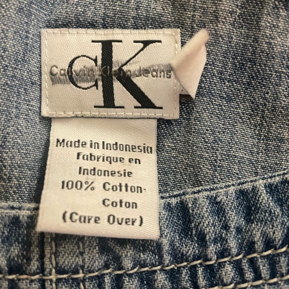 Vintage Calvin Klein Jeans Blue Denim Short Overalls - Picture 3 of 6